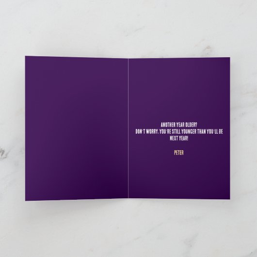 Grappige Paarse en witte gorilla verjaardag Kaart (Binnen)