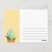 Grappige Paarse Gele Aloe Vera Succulent Briefkaart (Achterkant)