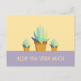 Grappige Paarse Gele Aloe Vera Succulent Briefkaart