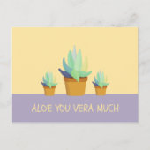 Grappige Paarse Gele Aloe Vera Succulent Briefkaart (Voorkant)