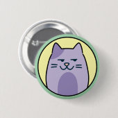 Grappige paarse kat met zijdelingse blik ronde button 5,7 cm (Voorkant /achterkant)