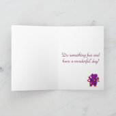 Grappige Paarse nijlpaard spelen Hula Hoop Kaart (Binnen)