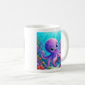 Grappige Paarse Octopus Koffiemok (Voorkant rechts)
