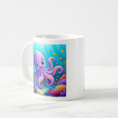 Grappige Paarse Octopus Koffiemok (Voorkant links)