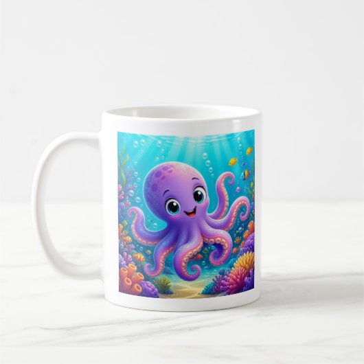 Grappige Paarse Octopus Koffiemok (Links)