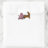 Grappige Paarse Octopus Piano spelen Vierkante Sticker (Tas)