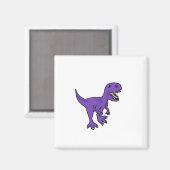 Grappige Paarse T-Rex Dinosaurus Cartoon Magneet (Voorkant / Achterkant)