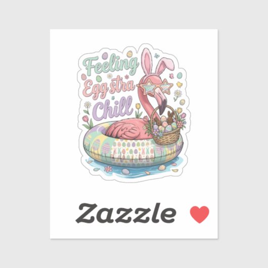 Grappige Paas Flamingo Gevoel Eggstra Chille Cute Sticker (Vel)