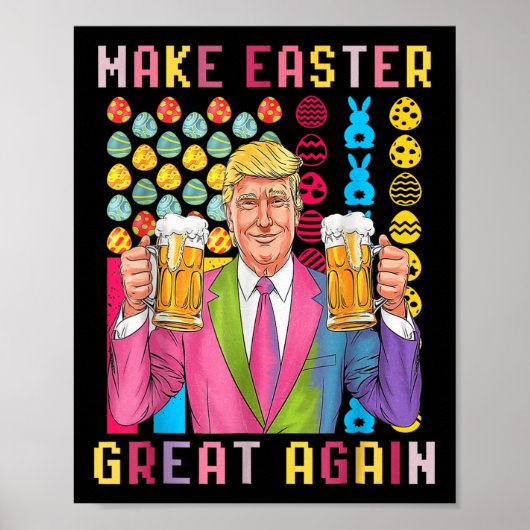 Grappige Paasdag Trump maakt Pasen weer groot Poster (Voorkant)