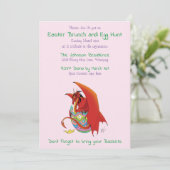 Grappige Paasdrake Roze Fantasie Vakantie Kaart (Staand voorkant)