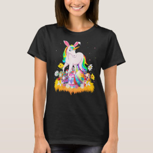 Grappige paasei schattige eenhoorn paaszondag t-shirt