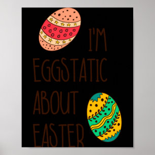 Grappige paasei statische schattige humoristische poster