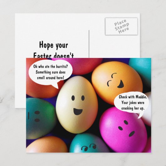 Grappige Paaseieren Post Kaart (Voorkant / Achterkant)