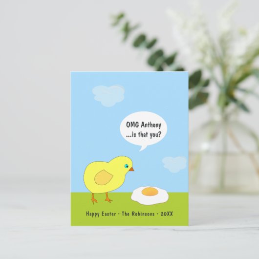 Grappige paasgroet feestdagenkaart (Staand voorkant)