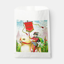 Grappige paasgroeten: ruiter op reusachtige kuiken bedankzakje