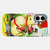 Grappige paasgroeten: ruiter op reusachtige kuiken Case-Mate iPhone case (Achterkant (horizontaal))