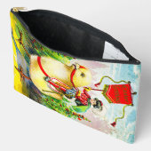 Grappige paasgroeten: ruiter op reusachtige kuiken etui (Open)