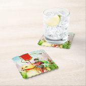 Grappige paasgroeten: ruiter op reusachtige kuiken kartonnen onderzetters (Insitu)