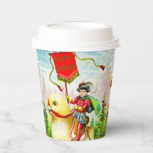 Grappige paasgroeten: ruiter op reusachtige kuiken