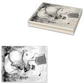 Grappige paasgroeten: ruiter op reusachtige kuiken rubberstempel (Gestempeld)