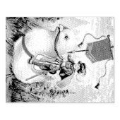 Grappige paasgroeten: ruiter op reusachtige kuiken rubberstempel (Afrduk)