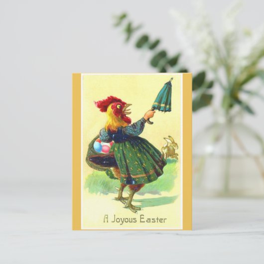 Grappige paashaan in een Briefkaart (Staand voorkant)