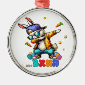 Grappige Paashaas Bruh Dab Metalen Ornament (Voorkant)