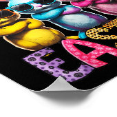 Grappige Paashaas Cool Bunnies Happy Easter Kinder Poster (Hoek)