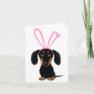 Grappige Paashaas Hond Zwart En Bruine Dachshund T Kaart