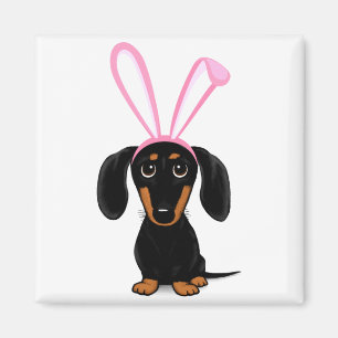 Grappige Paashaas Hond Zwart En Bruine Dachshund T Magneet