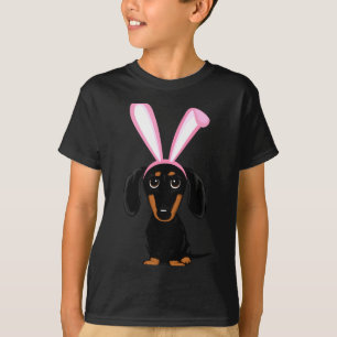 Grappige Paashaas Hond Zwart En Lichtbruin Dachsho T-shirt