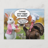 Grappige paashaas vraagt Thanksgiving kalkoeneiere Briefkaart (Voorkant)