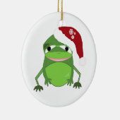 Grappige Pad in een Kerstman Hoed Keramisch Ornament (Rechts)