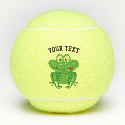 Grappige pad kikker mascotte tennisballen (Voorkant)