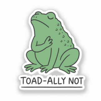 Grappige Pad-Vriend Niet Kikker Sticker