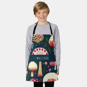 Grappige paddenstoel Rood Wit Waterverf Patroon Schort (Gedragen)