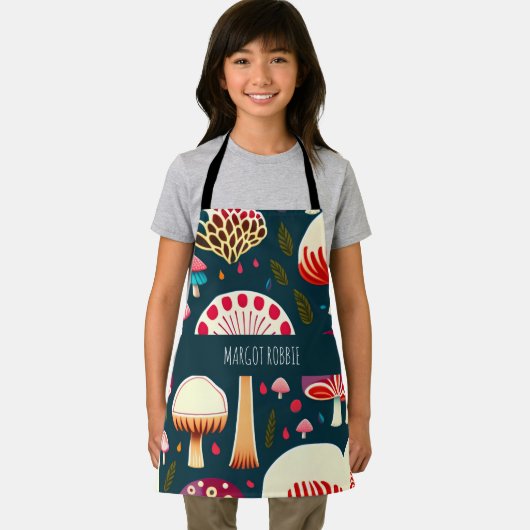 Grappige paddenstoel Rood Wit Waterverf Patroon Schort (Insitu)