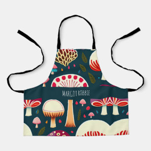 Grappige paddenstoel Rood Wit Waterverf Patroon Schort