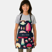 Grappige paddenstoel roze blauw isometrisch patroo schort (Insitu)