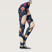 Grappige paddenstoel roze blauw Waterverf patroon Leggings (Rechts)