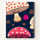 Grappige paddenstoel roze blauw Waterverf patroon Notitieboek (Achterkant)