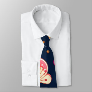 Grappige paddenstoel roze blauw Waterverf patroon Stropdas