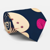 Grappige paddenstoel roze blauw Waterverf patroon Stropdas (Opgerold)