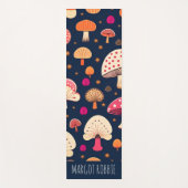Grappige paddenstoel roze blauw Waterverf patroon Yogamat (Voorkant)