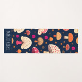 Grappige paddenstoel roze blauw Waterverf patroon Yogamat (Voorkant (horizontaal))