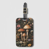 Grappige paddenstoelen en wilde bloemen botanisch bagagelabel (Voorkant (verticaal))