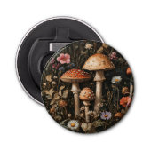 Grappige paddenstoelen en wilde bloemen botanisch button flesopener (Voorkant)