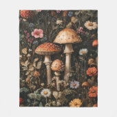 Grappige paddenstoelen en wilde bloemen botanisch fleece deken (Voorkant)