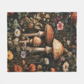 Grappige paddenstoelen en wilde bloemen botanisch fleece deken (Voorkant (Horizontaal))