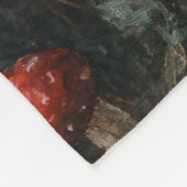 Grappige paddenstoelen en wilde bloemen botanisch fleece deken (Hoek)